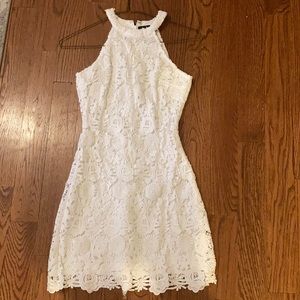 White floral cocktail dress